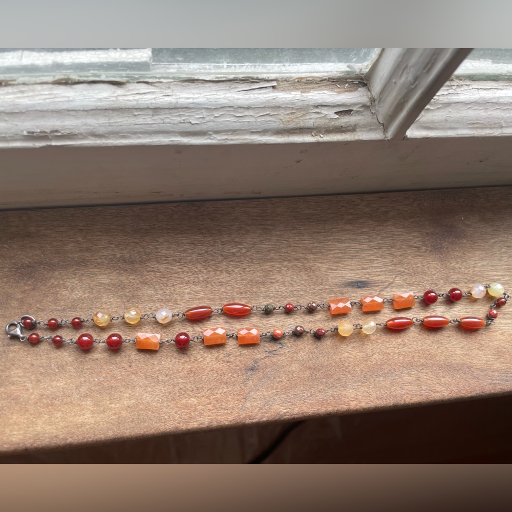 Elegant orange Beaded Necklace